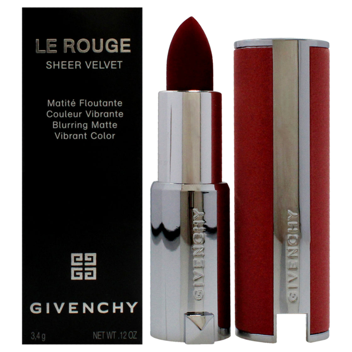 Le Rouge Sheer Velvet Matte Lipstick - 37 Rouge Graine by Givenchy for Women - 0.12 oz Lipstick (Refillable)