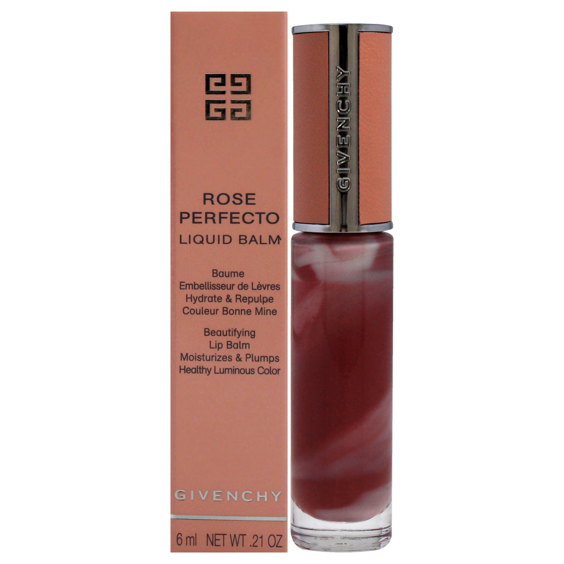 Rose Perfecto Tinted Liquid Lip Balm - 210 Pink Nude by Givenchy for Women - 0.2 oz Lip Balm