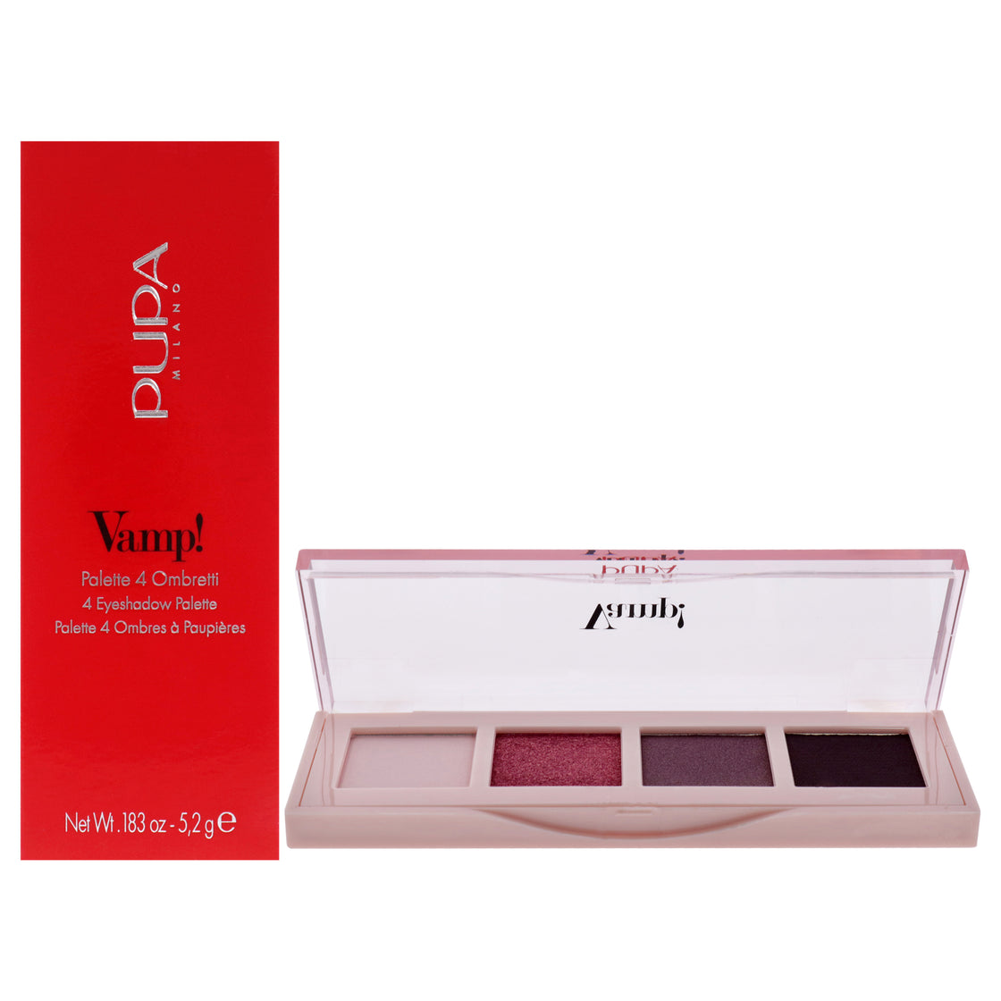 Vamp! 4 Eyeshadow Palette - 004 Vibrant Plum by Pupa Milano for Women - 0.183 oz Eye Shadow