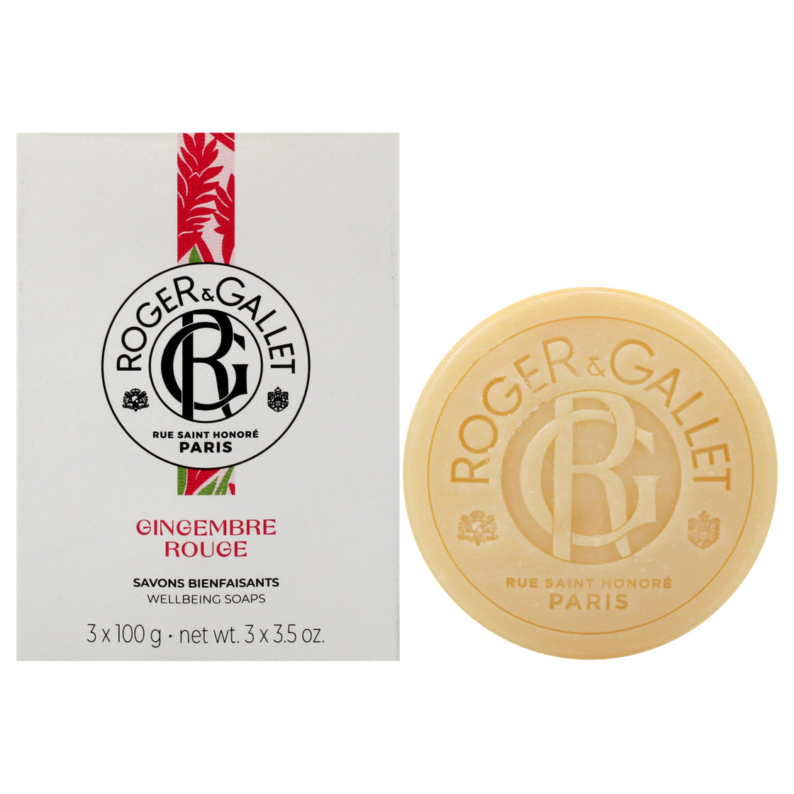 Red Ginge Wellbeing Soap Set by Roger & Gallet for Unisex - 3 x 3.5 oz Soap