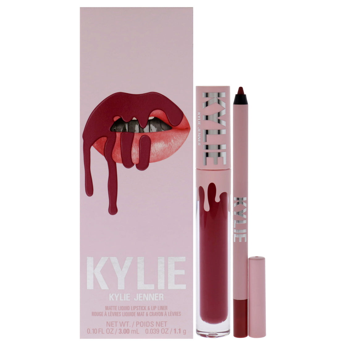 Matte Lip Kit - 103 Better Not Pout by Kylie Cosmetics for Women - 2 Pc 0.10oz Matte Liquid Lipstick, 0.039oz Lip Liner