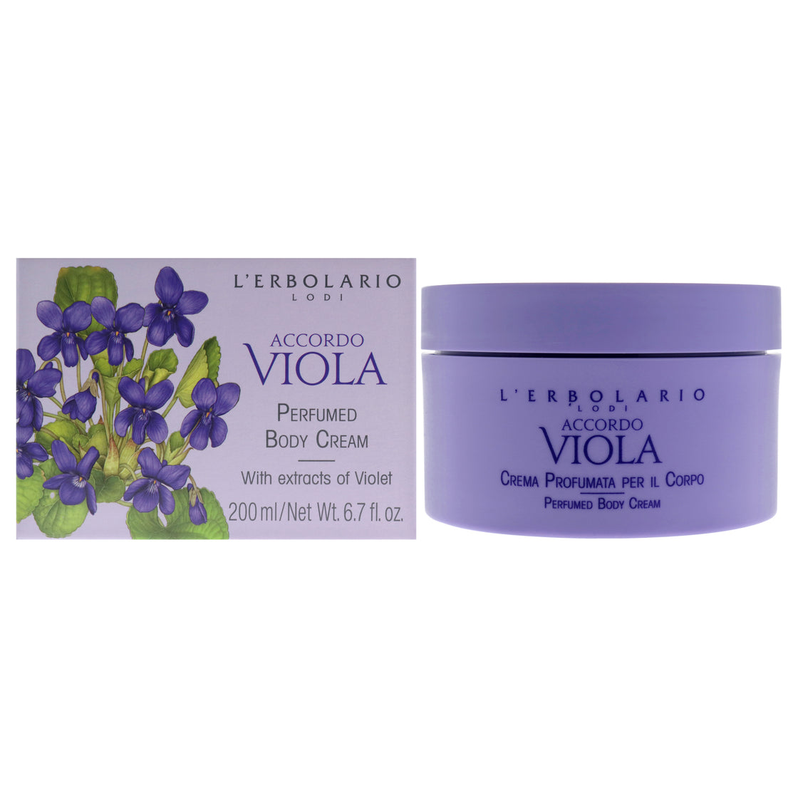 Perfumed Body Cream - Accordo Viola by LErbolario for Women - 6.7 oz Body Cream