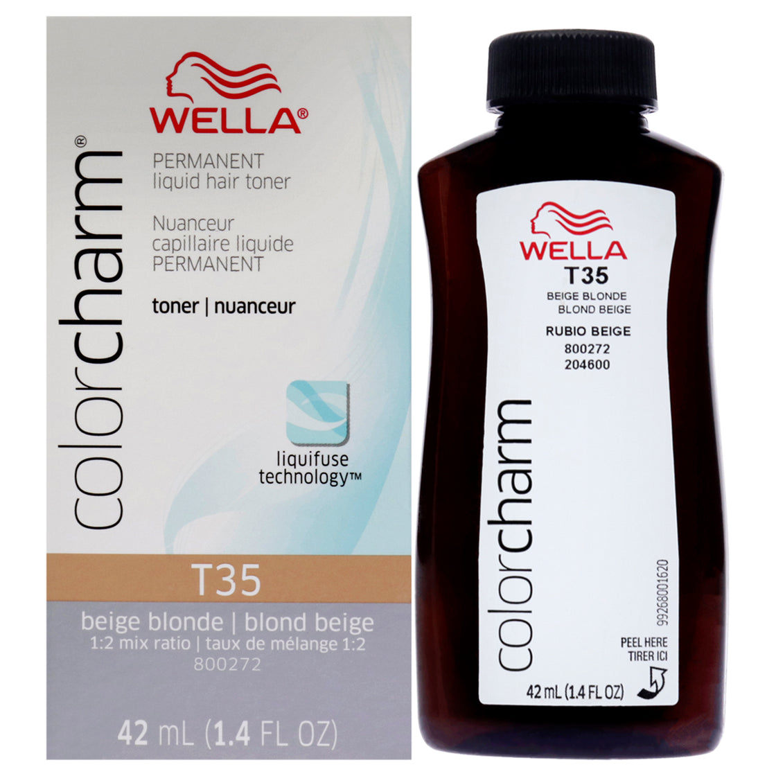 Color Charm Permanent Liquid Toner -T35 Beige Blonde by Wella for Women - 1.4 oz Toner