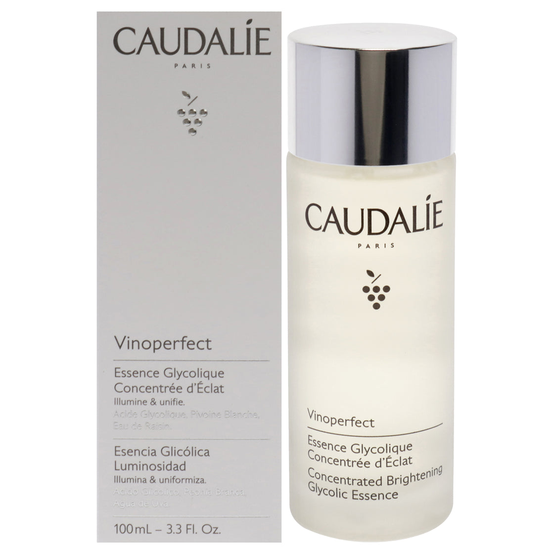 Vinoperfect Concentrated Brightening Glycolic Essence by Caudalie for Women - 3.3 oz Serum