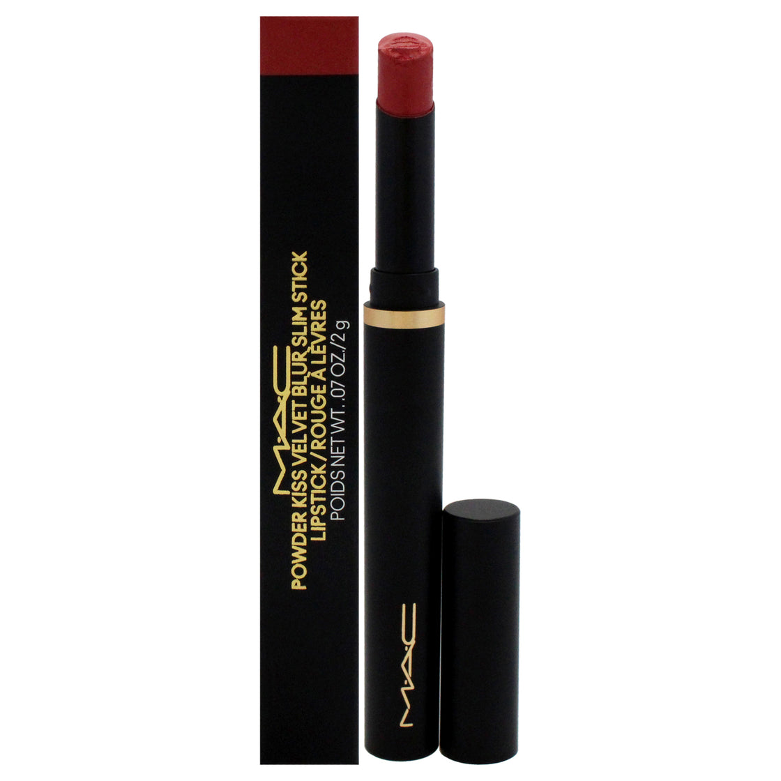 Powder Kiss Velvet Blur Slim Stick - 899 Brickthrough by MAC for Women - 0.07 oz Lipstick