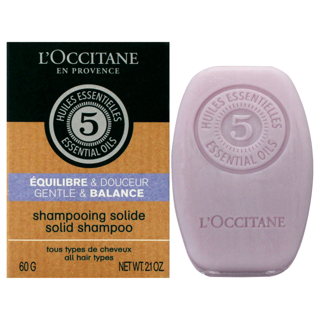 Gentle and Balance Solid Shampoo by LOccitane for Unisex - 2.1 oz Shampoo