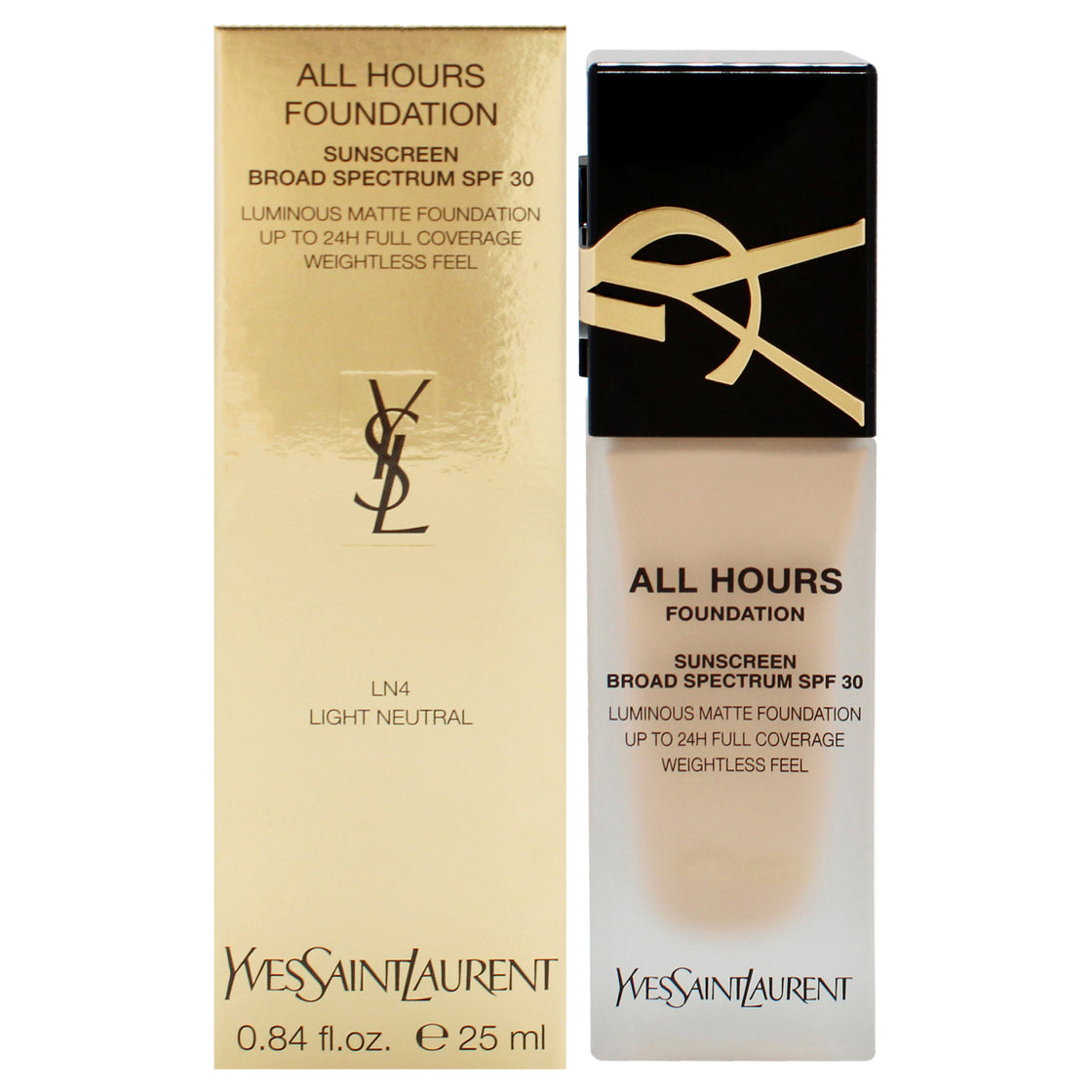 All Hours Foundation SPF 30 - LN4 Light Neutral by Yves Saint Laurent for Women - 0.84 oz Foundation