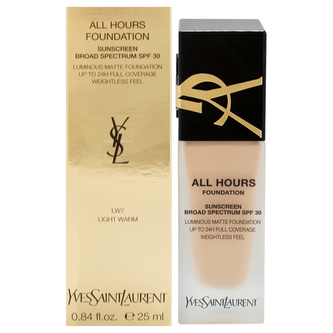 All Hours Foundation SPF 30 - LW7 Light Warm by Yves Saint Laurent for Women - 0.84 oz Foundation