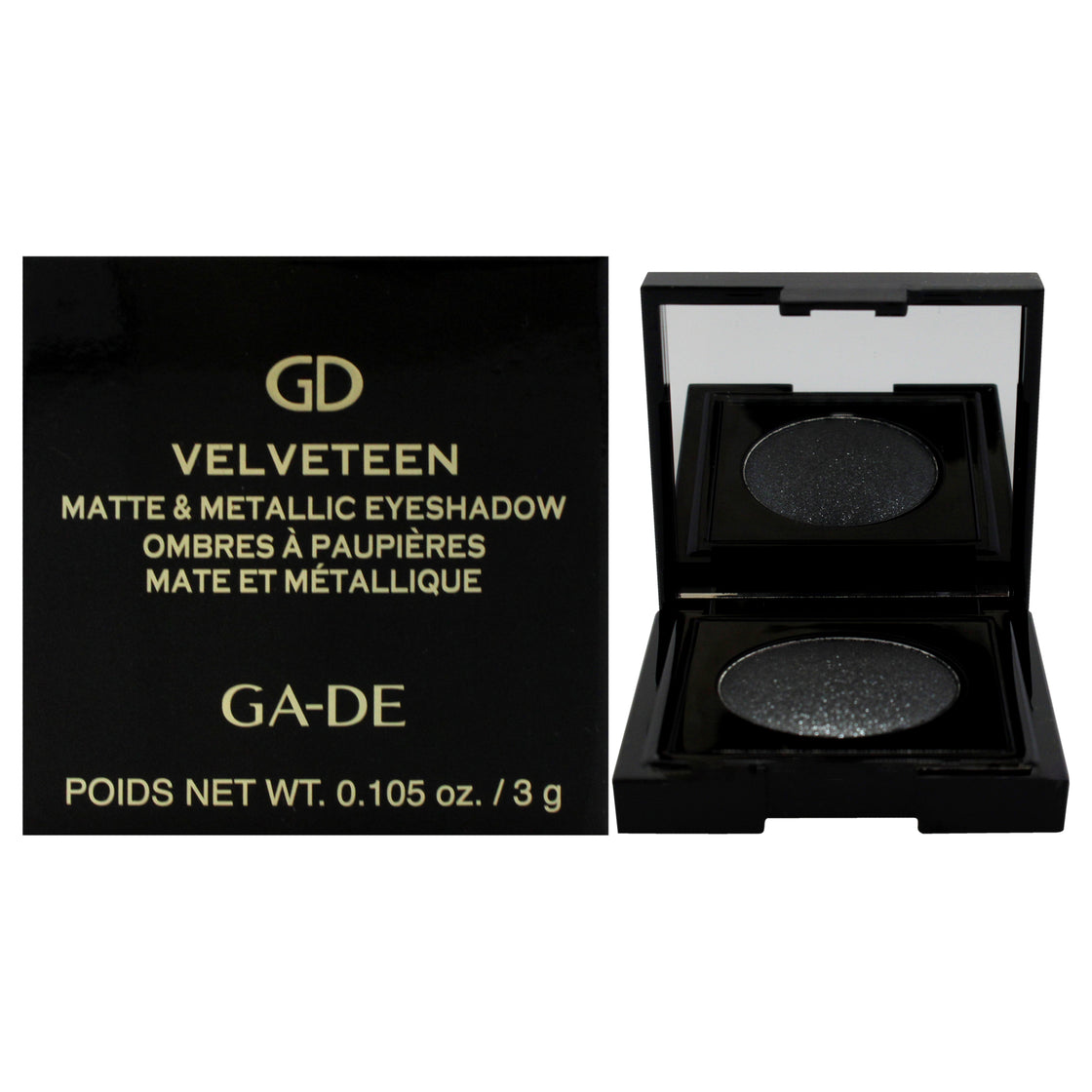 Velveteen Matte and Metallic Eyeshadow - 230 Glam Noir by GA-DE for Women - 0.105 oz Eye Shadow