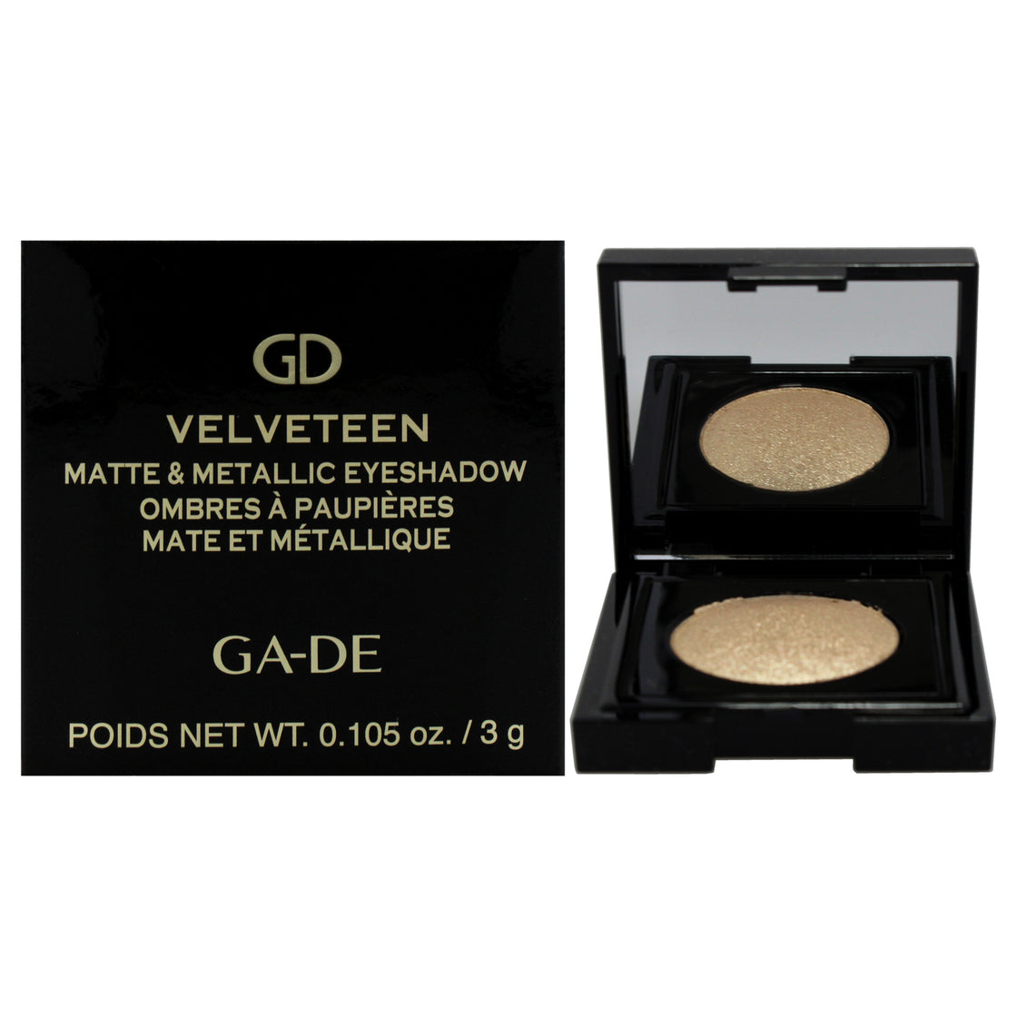 Velveteen Matte and Metallic Eyeshadow - 221 Gold Gleam by GA-DE for Women - 0.105 oz Eye Shadow