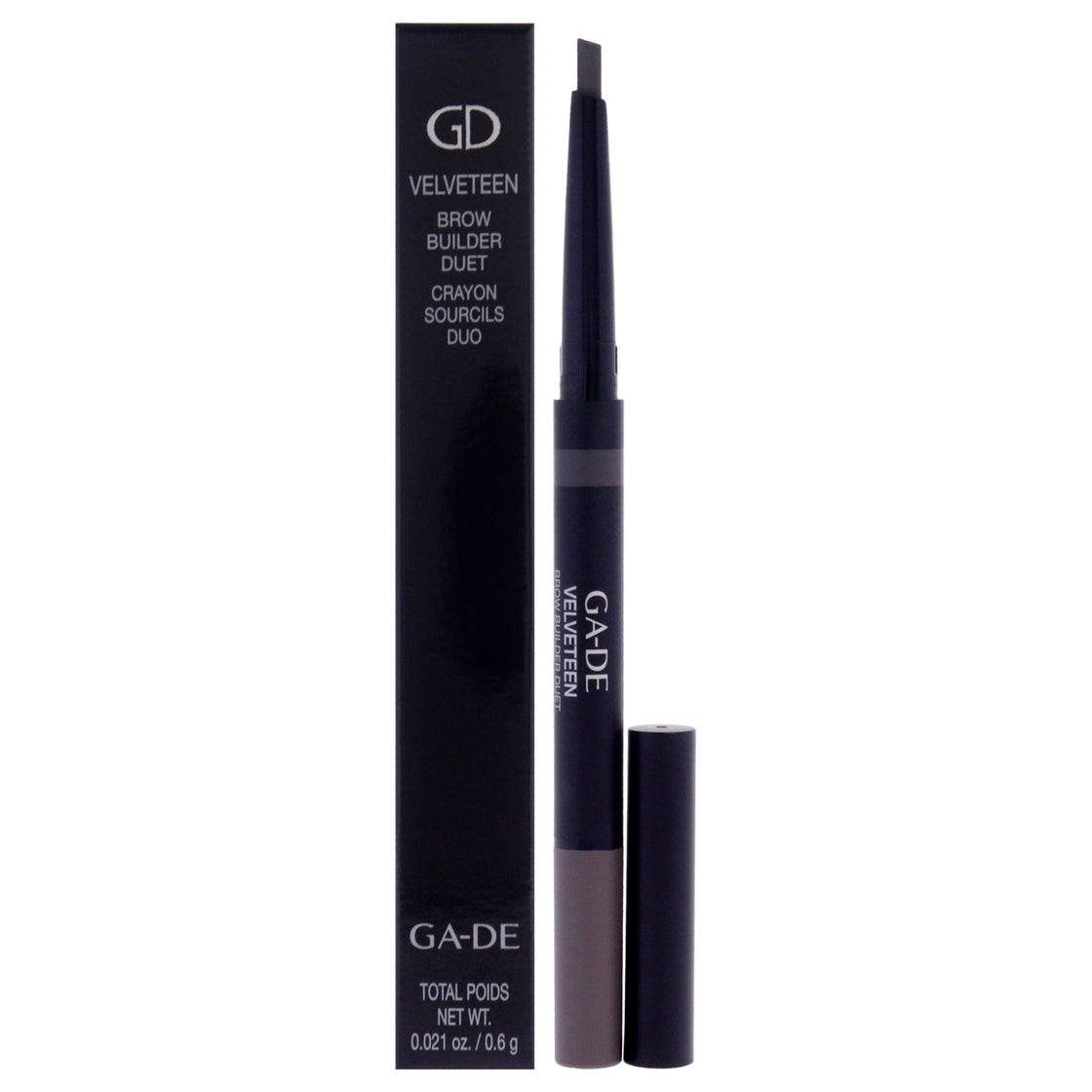 Velveteen Brown Builder Duet - 62 Ebony by GA-DE for Women - 0.02 oz Eyebrow Pencil