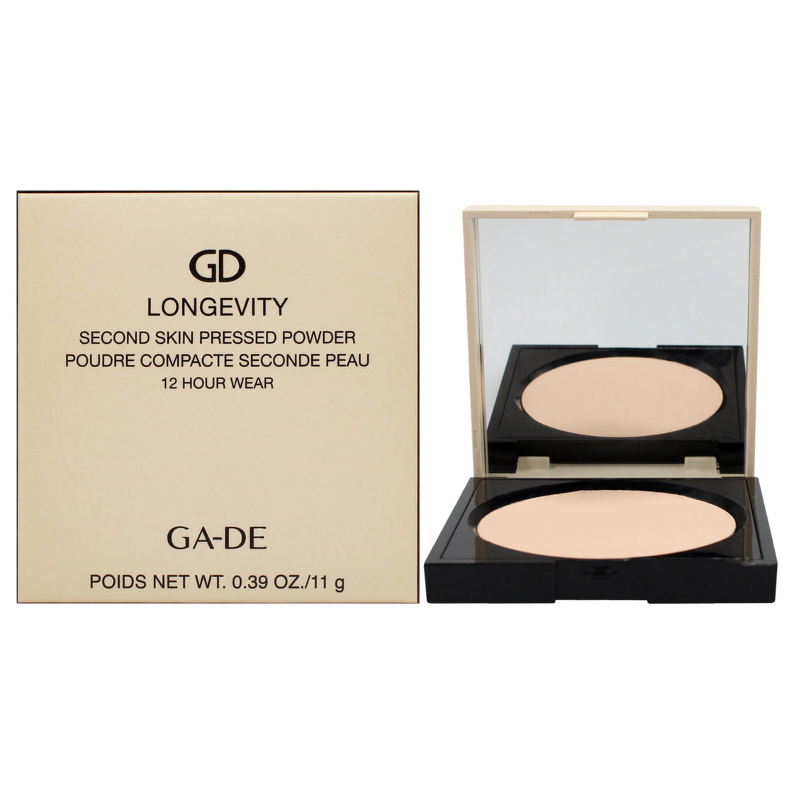 Longevity Second Skin Pressed Powder 12H - 505 Light by GA-DE for Women - 0.39 oz Powder