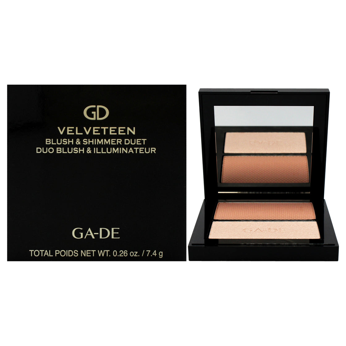 Velveteen Blush and Shimmer Duet - 12 Natural and Glow by GA-DE for Women - 0.26 oz Blush