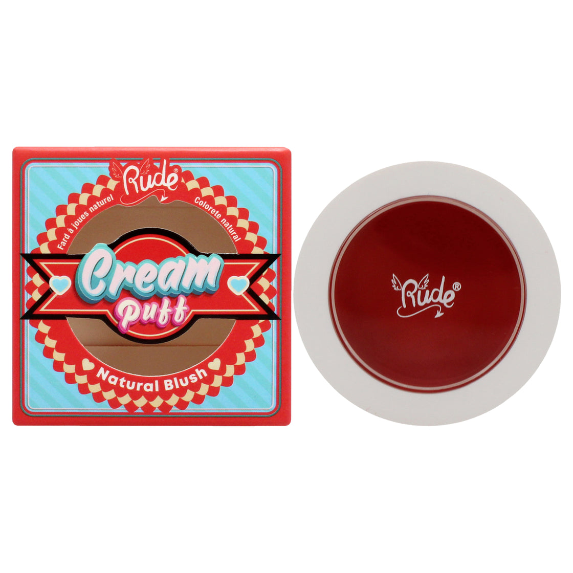 Cream Puff Natural Blush - 21044 Fruit Tart by Rude Cosmetics for Women - 0.21 oz Blush