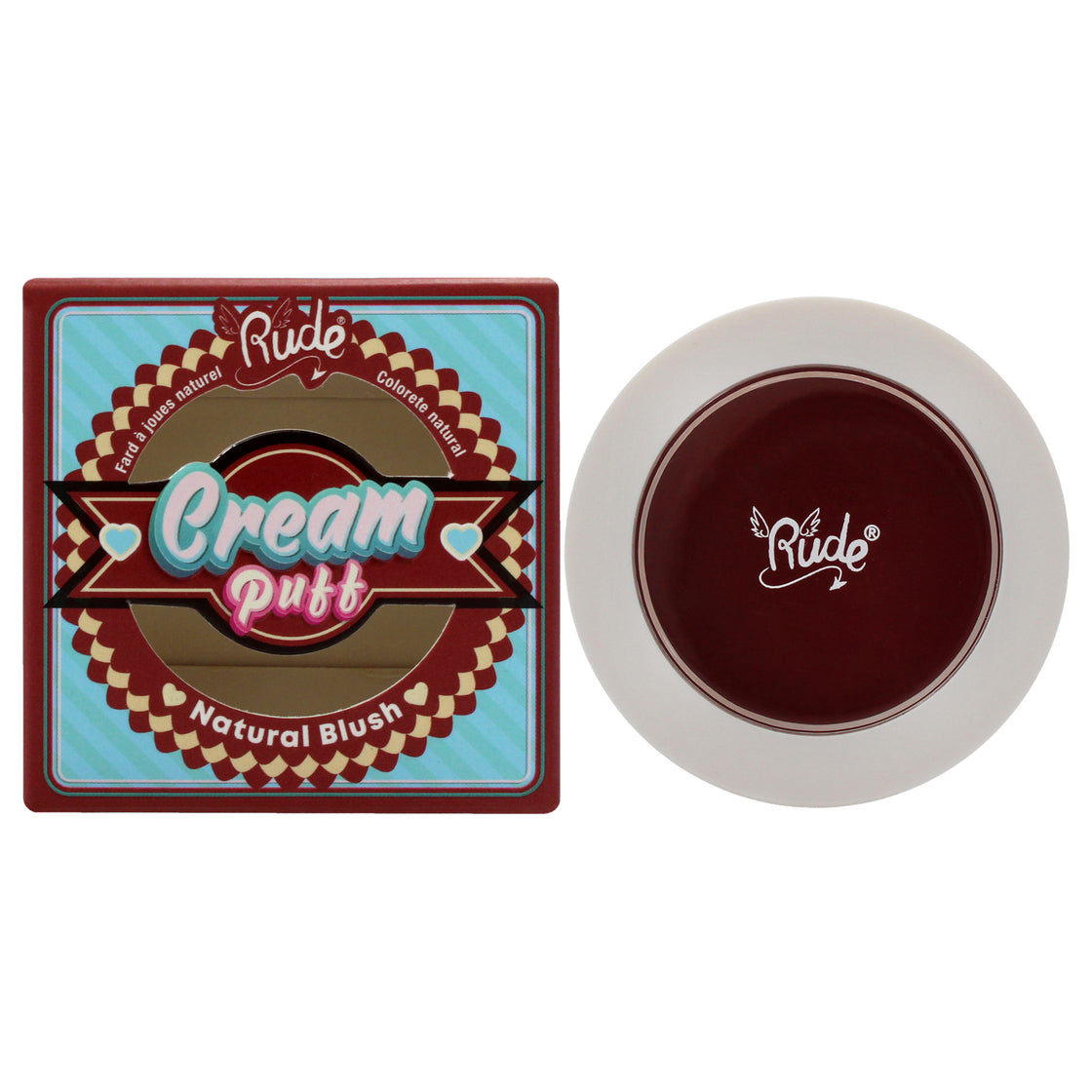 Cream Puff Natural Blush - Red Velvet by Rude Cosmetics for Women - 0.21 oz Blush