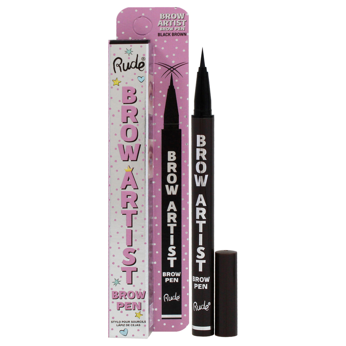 Brow Artist Brow Pen - Black Brown by Rude Cosmetics for Women - 0.018 oz Brow Pen