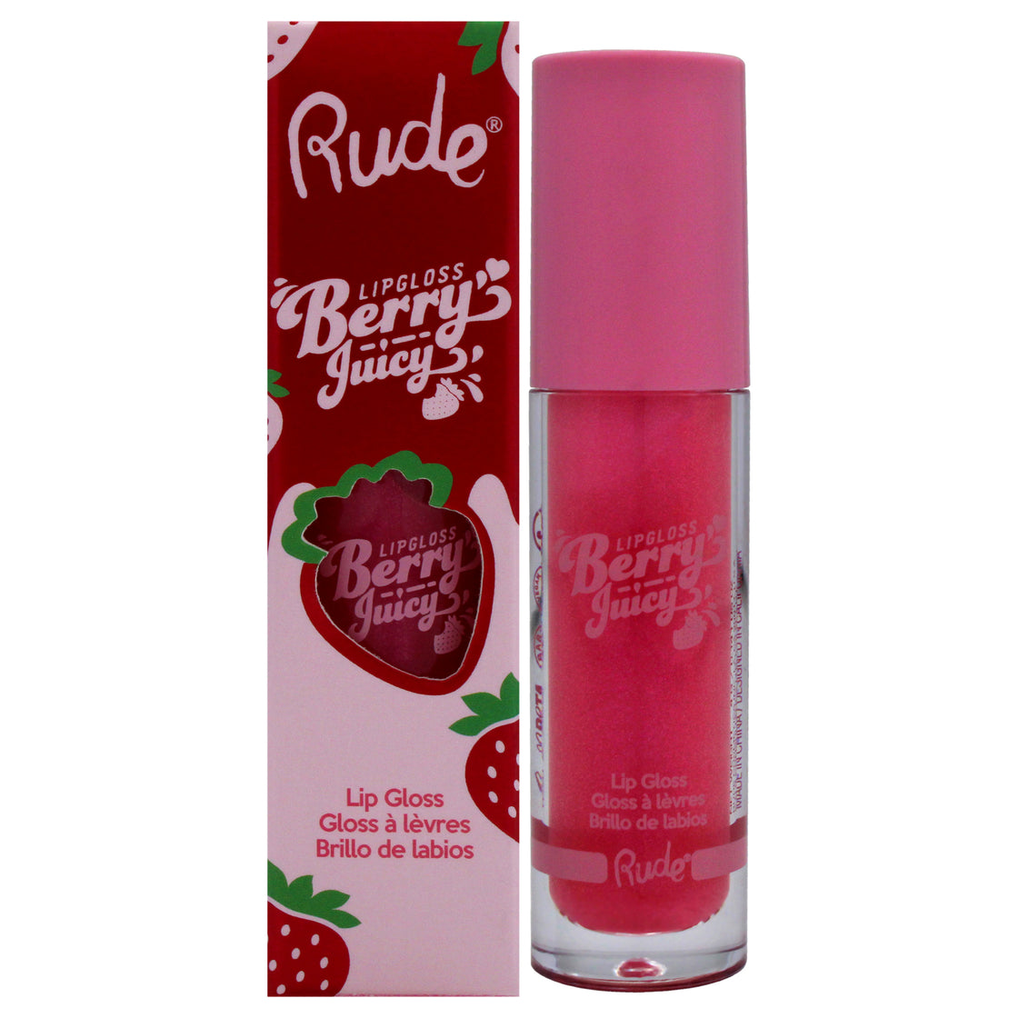 Berry Juicy Lip Gloss - Flirty by Rude Cosmetics for Women - 0.14 oz Lip Gloss