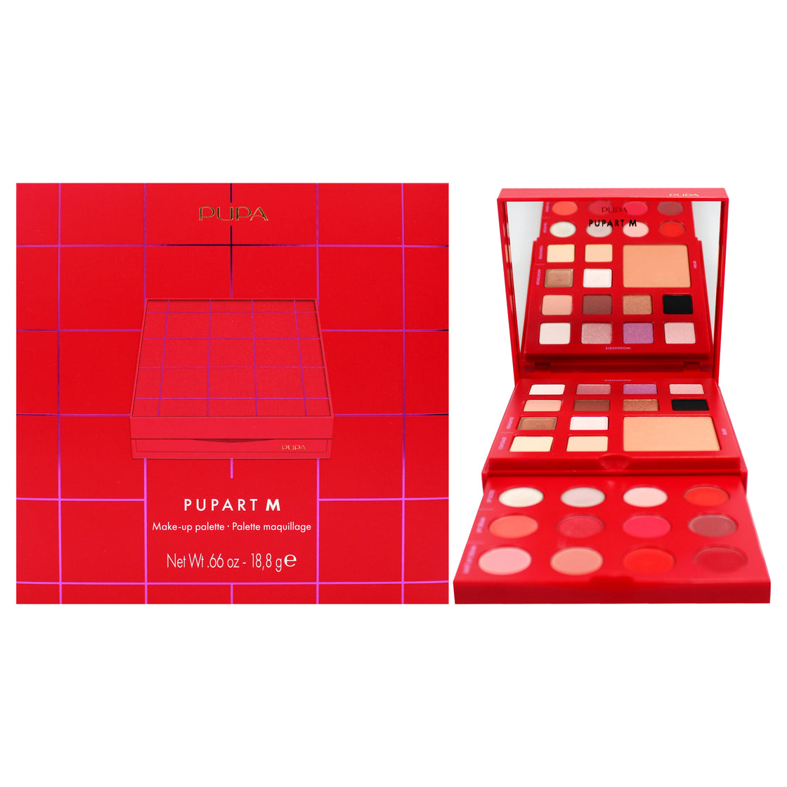 Pupart M Make-Up Palette - 003 Red by Pupa Milano for Women - 0.66 oz Makeup