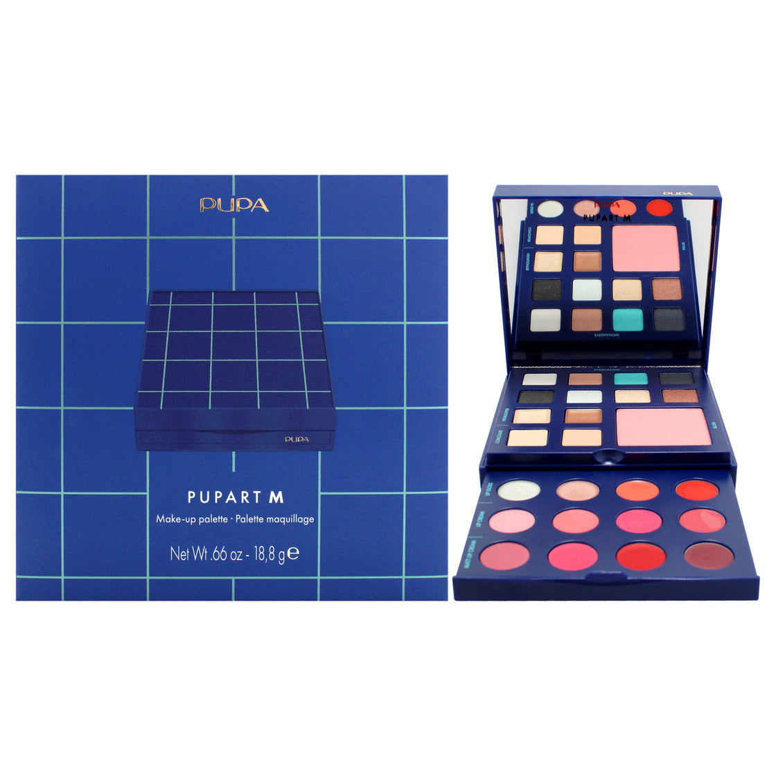 Pupart M Make-Up Palette - 004 Blue by Pupa Milano for Women - 0.66 oz Makeup