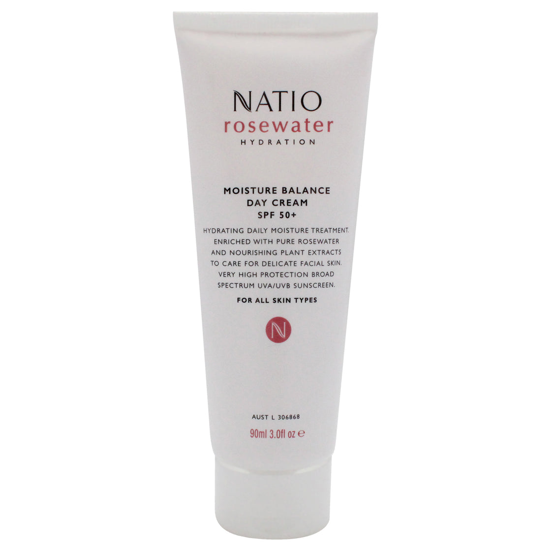 Rosewater Hydration Moisture Balance Day Cream SPF 50 Plus by Natio for Women - 3 oz Cream