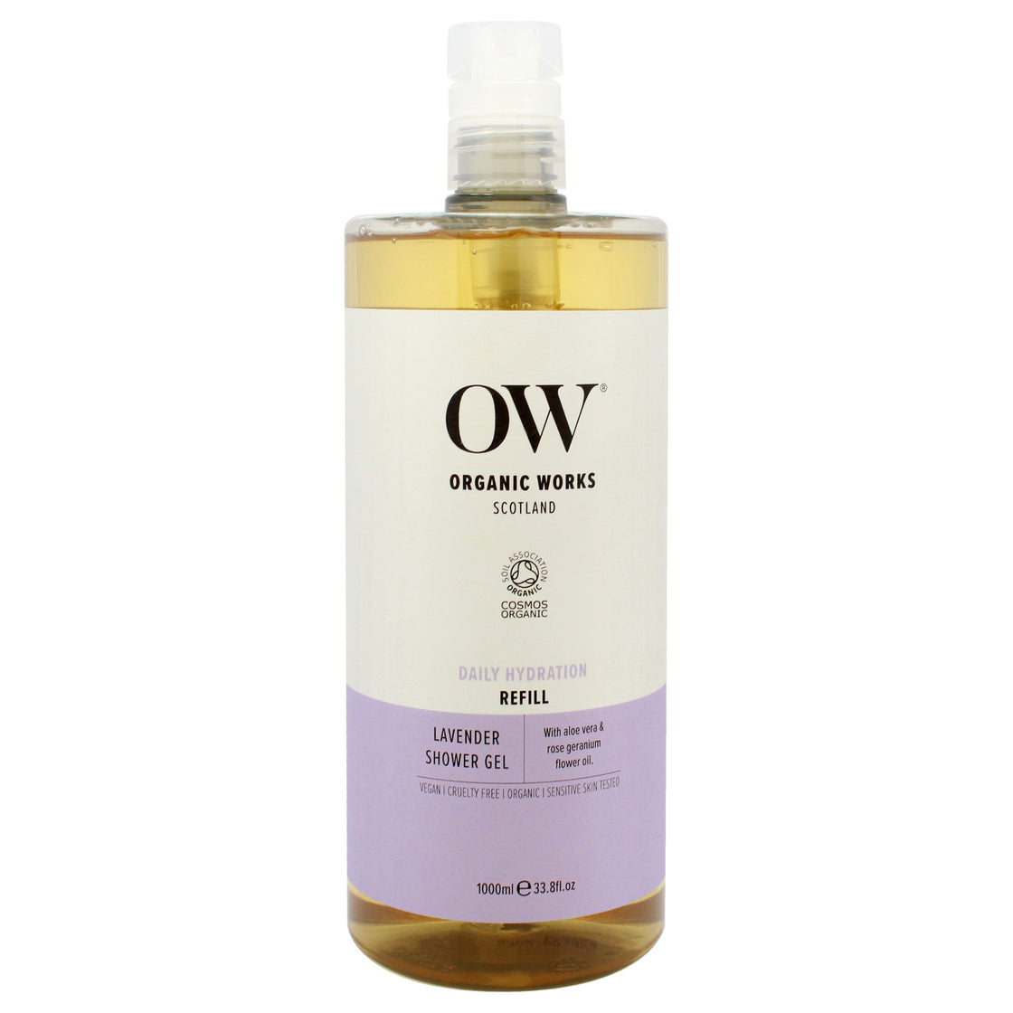 Daily Hydration Shower Gel - Lavender by Organic Works for Women - 33.8 oz Shower Gel (Refill)