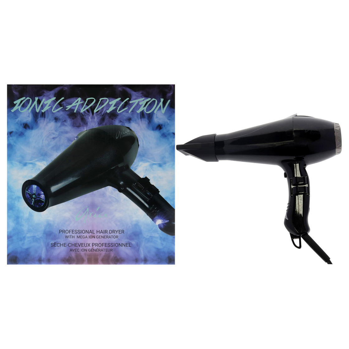 Ionic Addiction Professional Hair Dryer - Black by Aria Beauty for Women - 1 Pc Hair Dryer