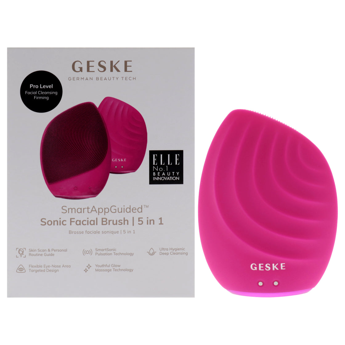 Sonic Facial Brush 5 in 1 - Magenta by Geske for Women - 1 Pc Brush