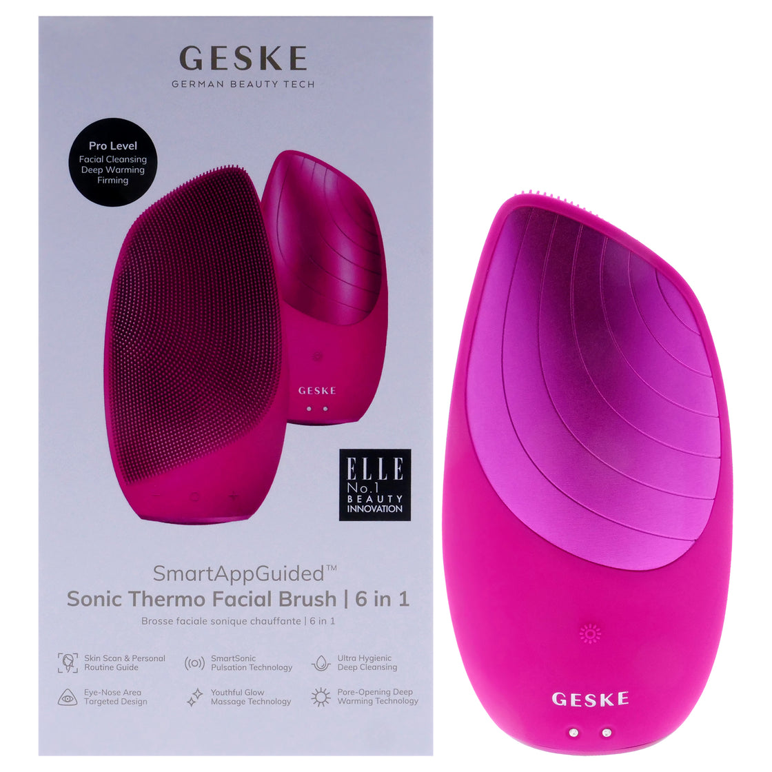 Sonic Thermo Facial Brush 6 in 1 - Magenta by Geske for Women - 1 Pc Brush