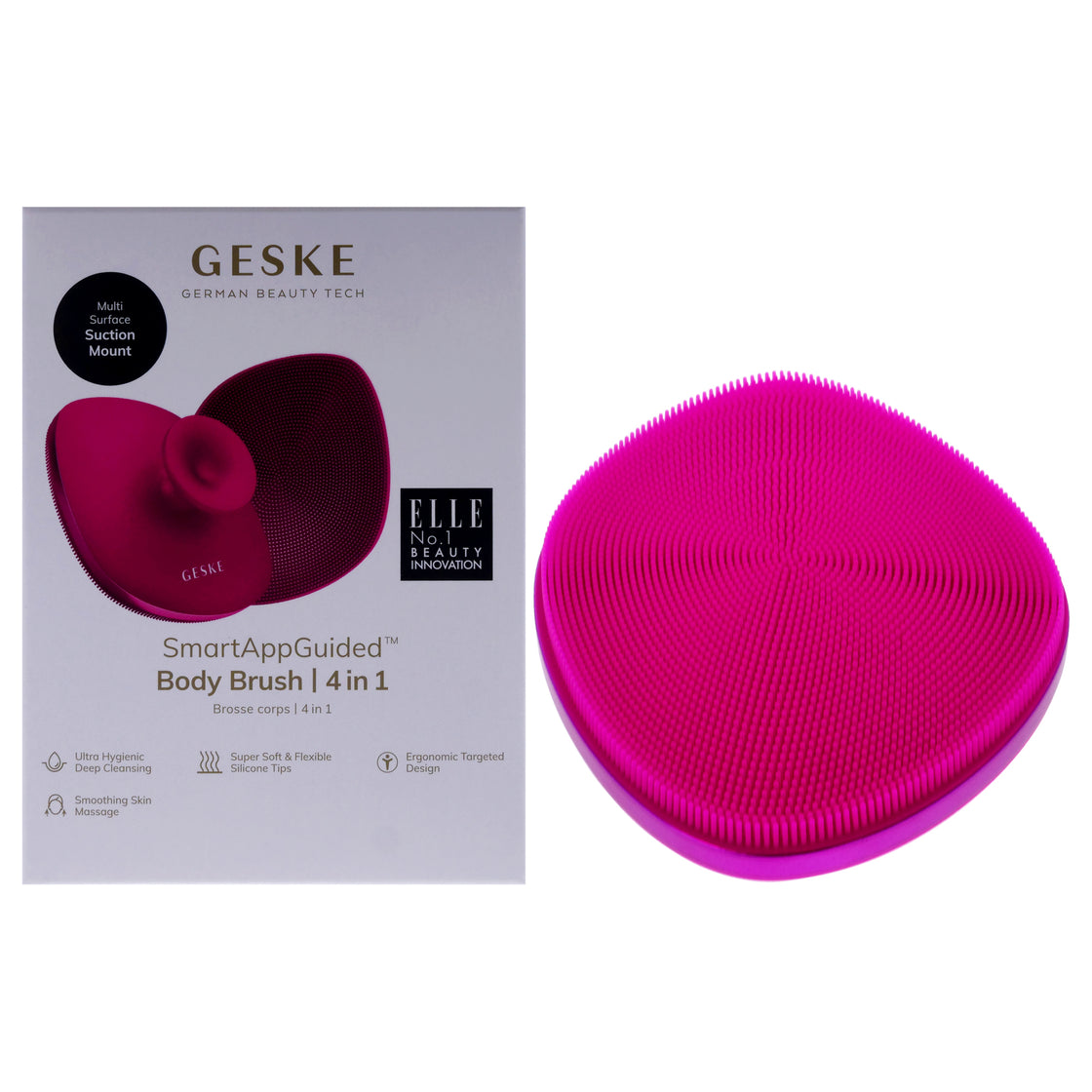 Body Brush 4 in 1 - Magenta by Geske for Women - 1 Pc Brush