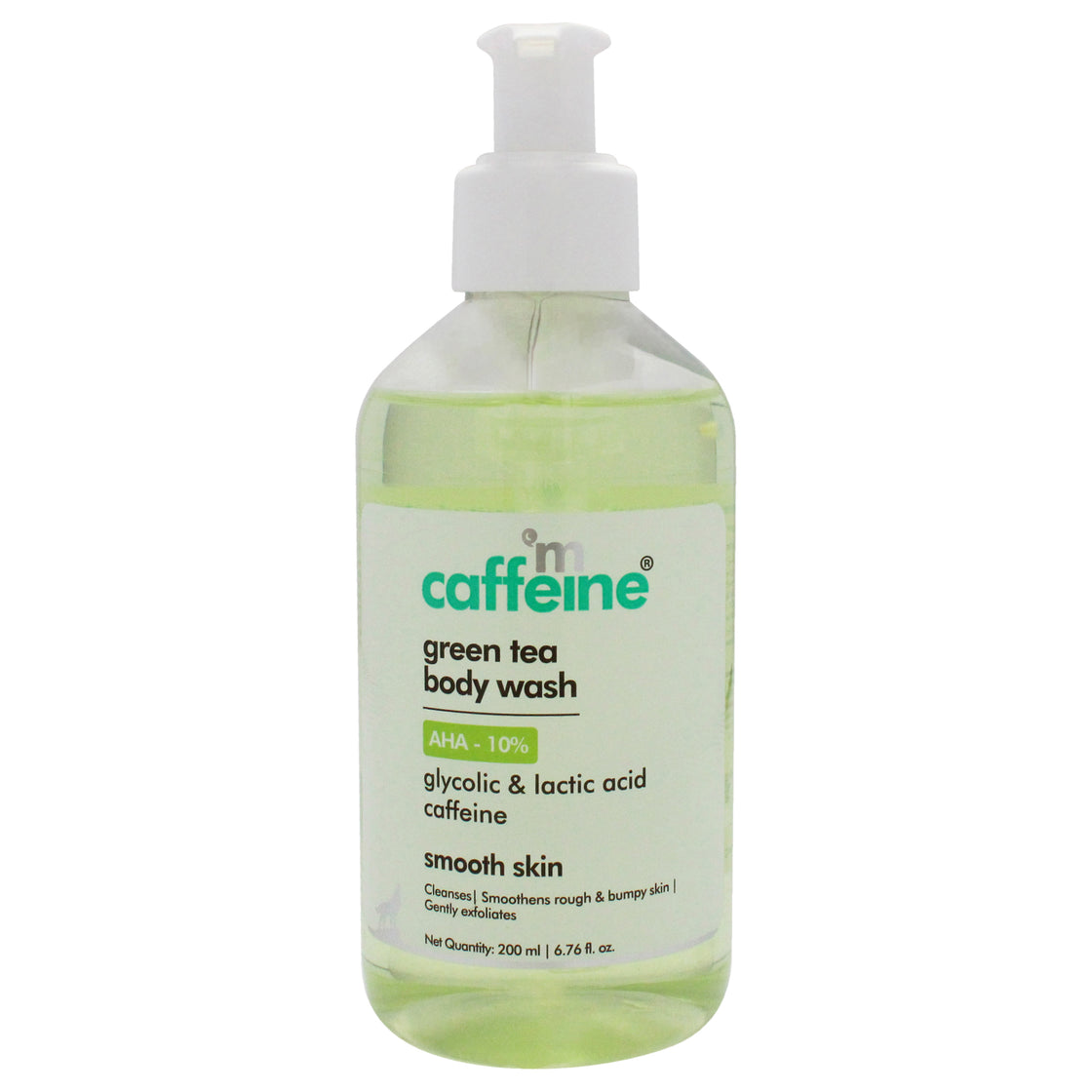 Green Tea Body Wash with AHA -10 Percent by mCaffeine for Unisex - 6.76 oz Body Wash