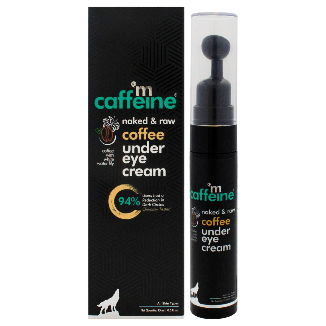 Naked and Raw Coffee Under Eye Cream - Water Lily by mCaffeine for Unisex - 0.5 oz Cream