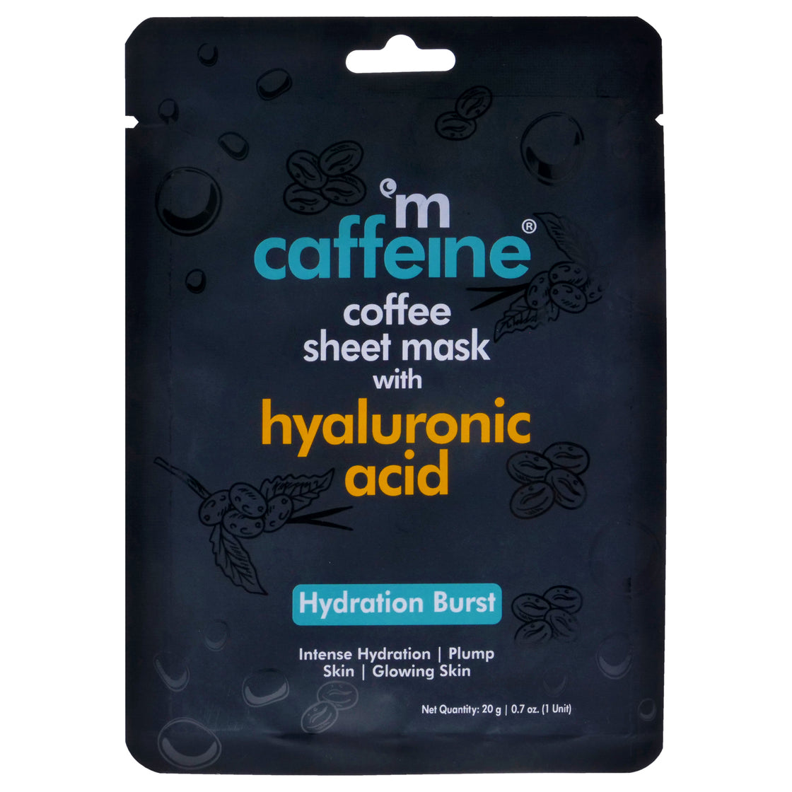 Coffee Sheet Mask with Hyaluronic Acid by mCaffeine for Unisex - 0.7 oz Mask