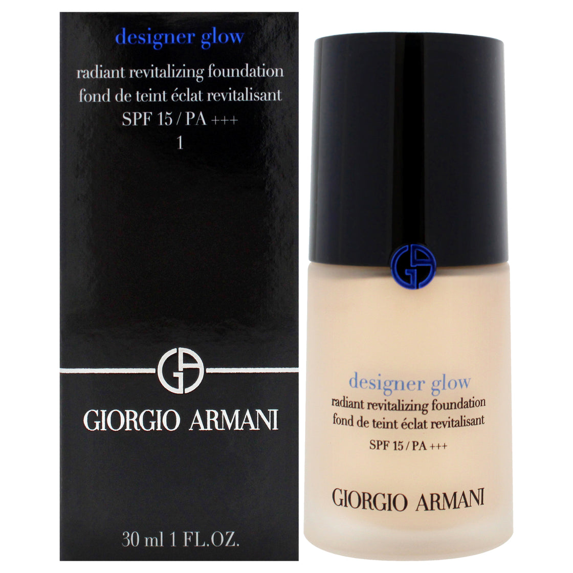 Designer Glow Radiant Revitalizing Foundation SPF 15 PA Plus - 1 Fair Neutral by Giorgio Armani for Women - 1 oz Foundation