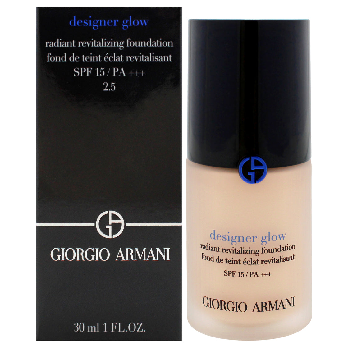 Designer Glow Radiant Revitalizing Foundation SPF 15 PA Plus - 2.5 by Giorgio Armani for Women - 1 oz Foundation