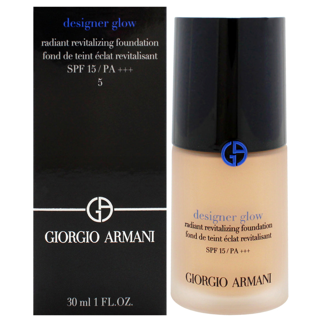 Designer Glow Radiant Revitalizing Foundation SPF 15 PA Plus - 5 by Giorgio Armani for Women - 1 oz Foundation