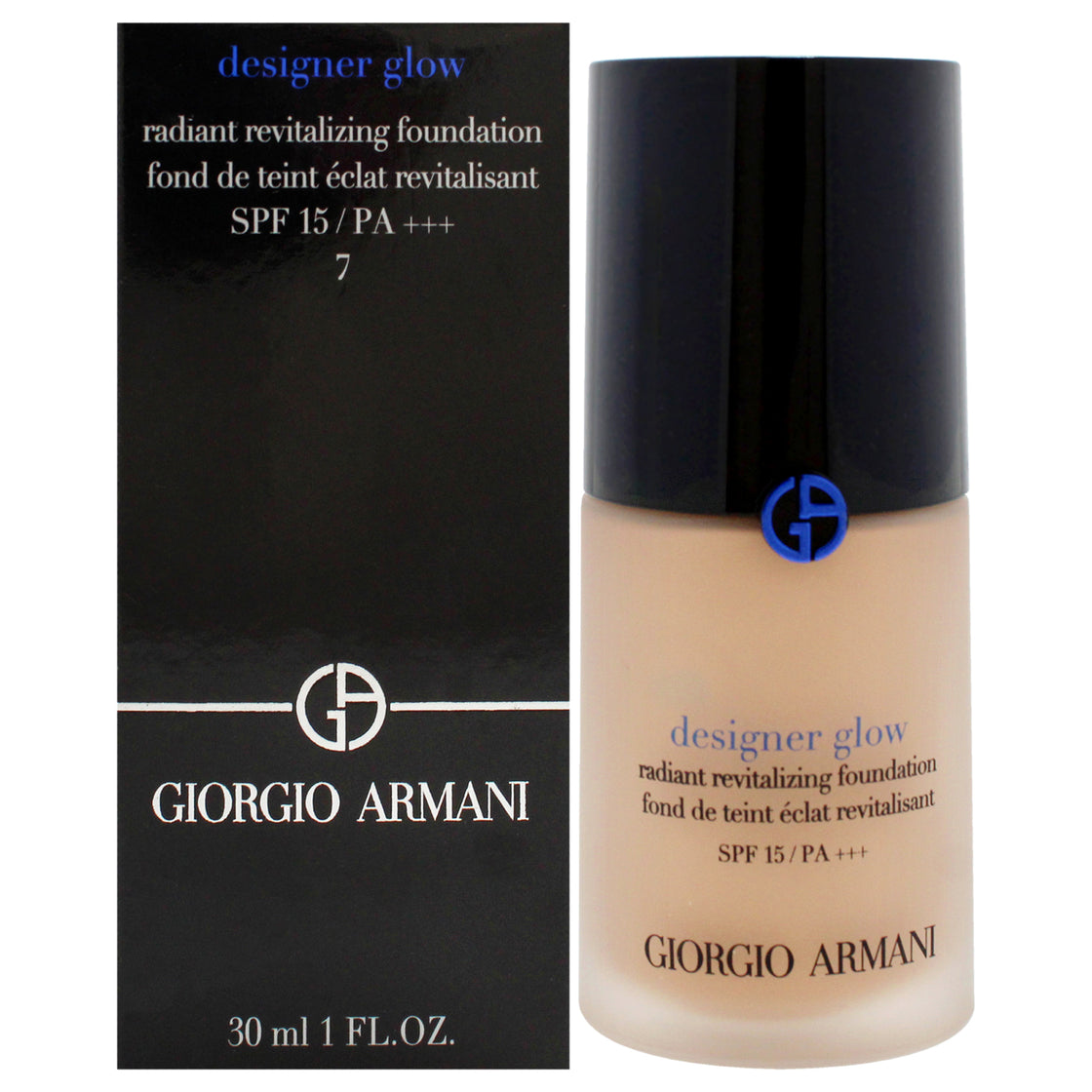 Designer Glow Radiant Revitalizing Foundation SPF 15 Plus - 7 by Giorgio Armani for Women - 1 oz Foundation