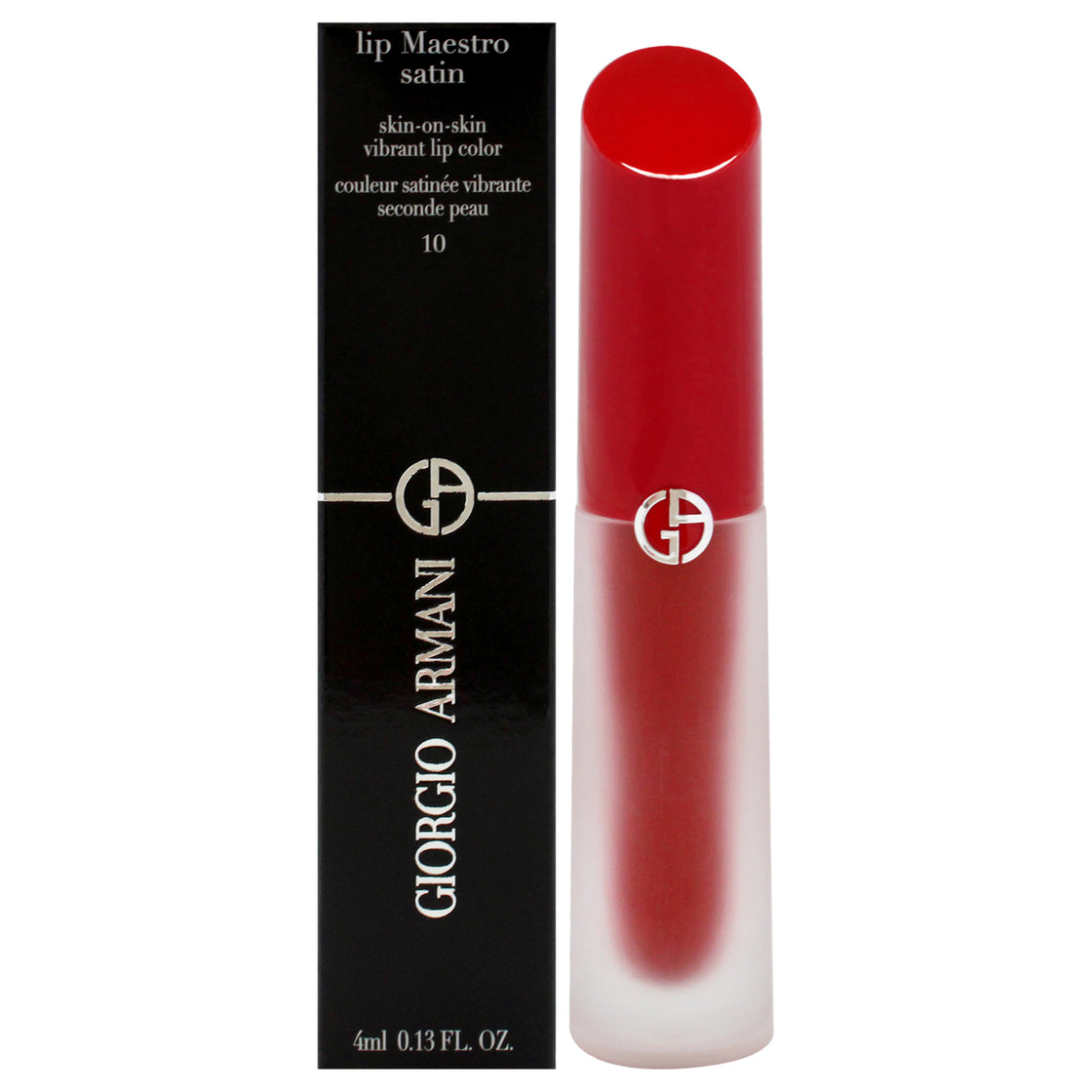 Lip Maestro Satin Long-Lasting Lipstick - 10 In Love by Giorgio Armani for Women - 0.13 oz Lipstick