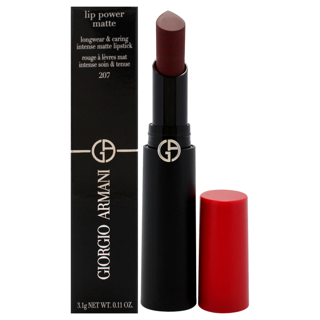 Lip Power Matte Longwear Lipstick - 207 Devoted by Giorgio Armani for Women - 0.11 oz Lipstick