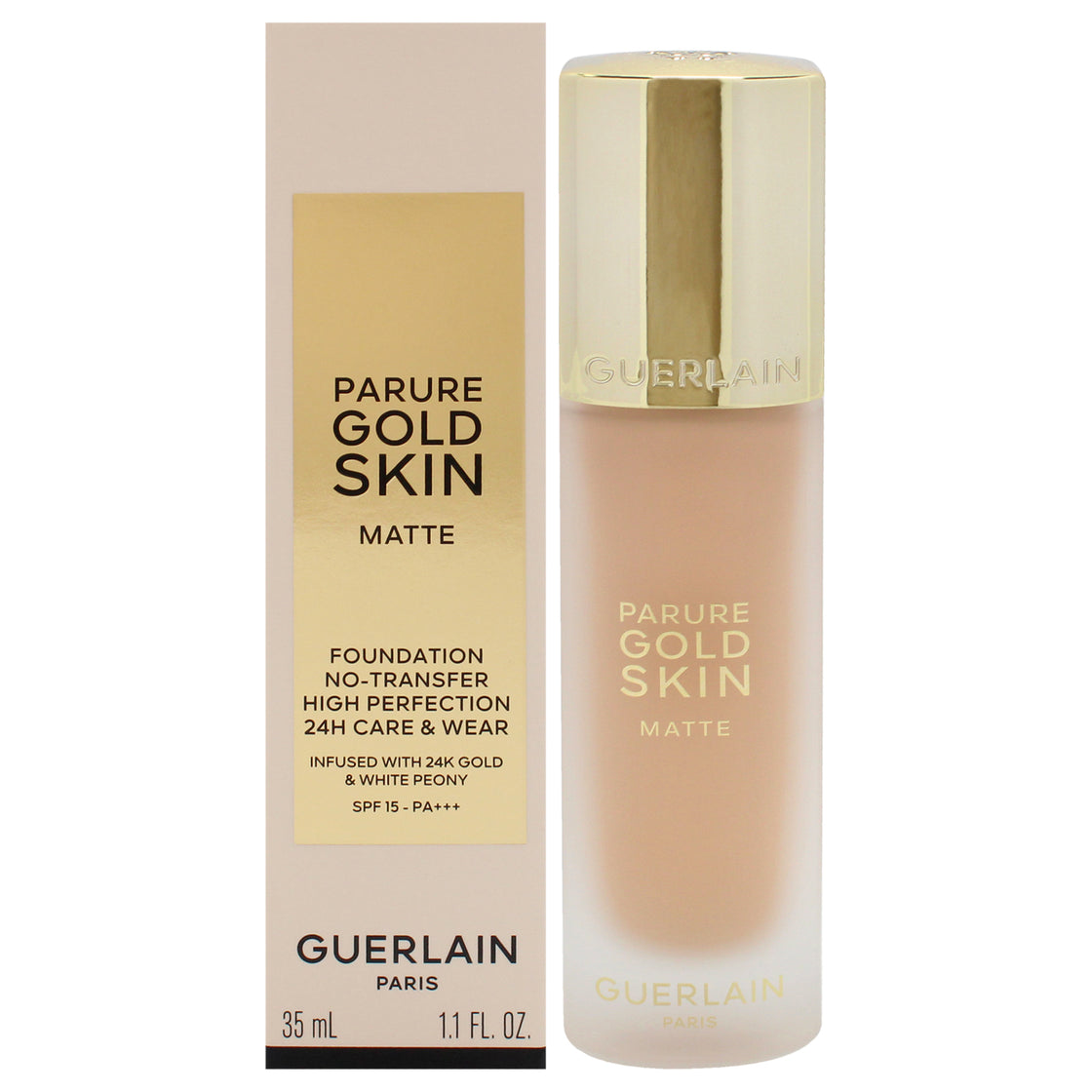 Parure Gold Skin Matte 24H Wear No-Transfer Foundation SPF 15 - 2W Warm by Guerlain for Women - 1.1 oz Foundation