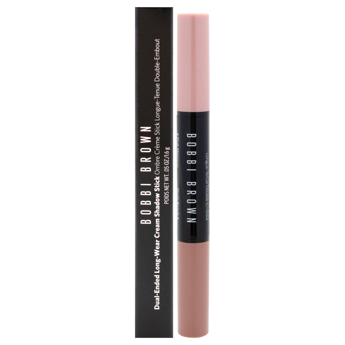 Dual-Ended Long-Wear Cream Shadow Stick - Pink Mercury Nude Beach by Bobbi Brown for Women - 0.05 oz Eye Shadow