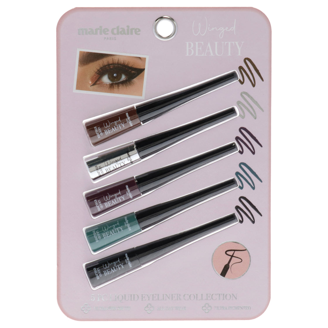 Liquid Eyeliner Collection Set by Marie Claire for Women - 5 Pc Liquid Eyeliner