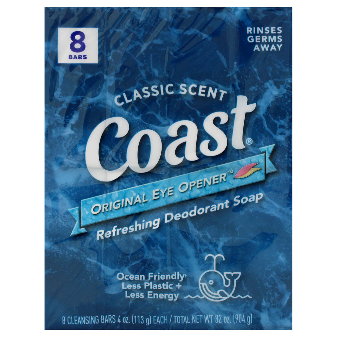 Refreshing Deodorant Soap - Classic Scent by Coast for Unisex - 8 x 4 oz Soap