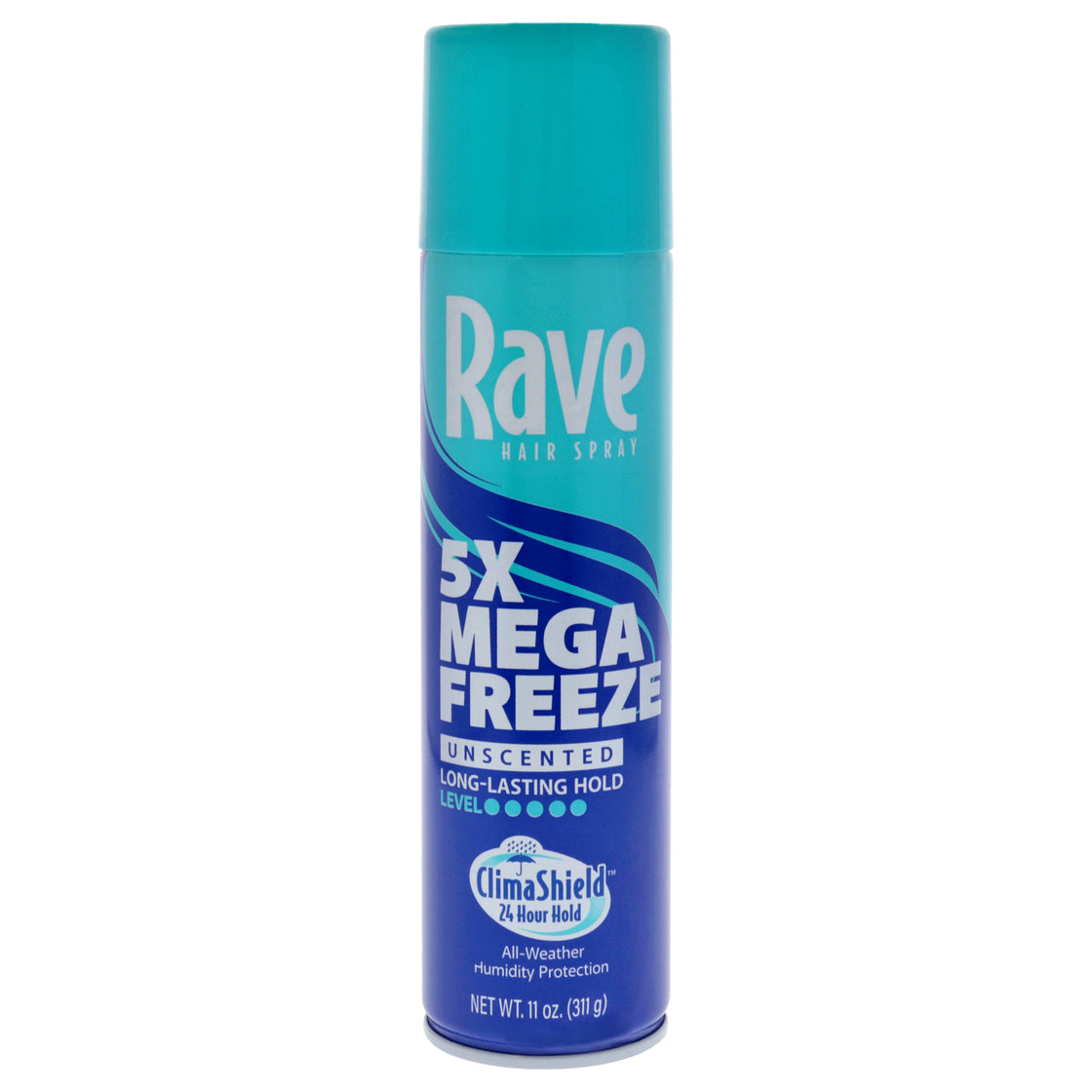 5X Mega Freeze Unscented Hairspray by Rave for Unisex - 11 oz Hair Spray