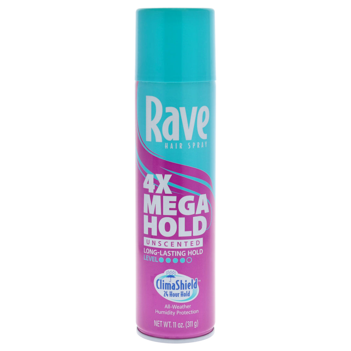 4X Mega Hold Hairspray - Unscented by Rave for Unisex - 11 oz Hair Spray