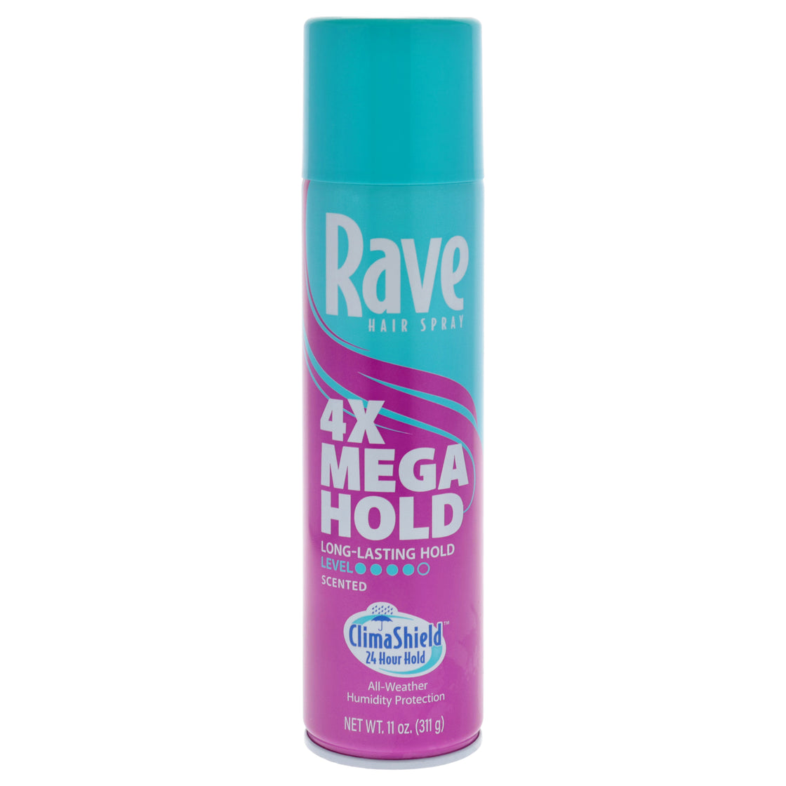 4X Mega Scented Aerosol Hairspray by Rave for Unisex - 11 oz Hair Spray