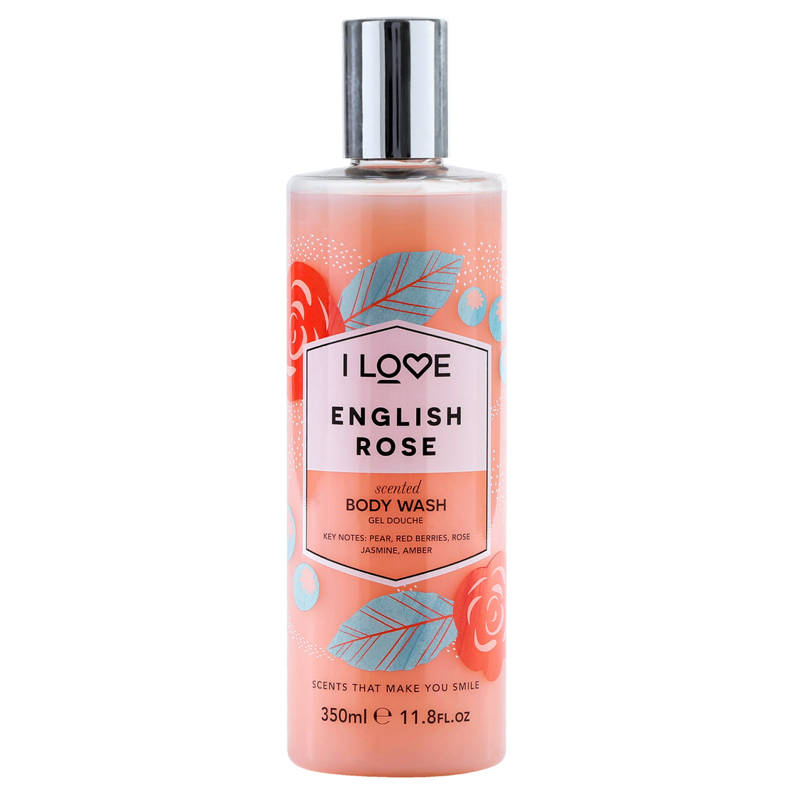 Scented Body Wash - English Rose by I Love Cosmetics for Women - 11.8 oz Body Wash