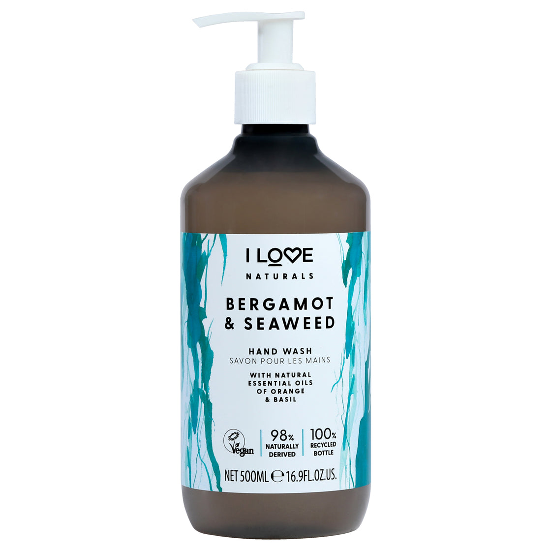 Naturals Hand Wash - Bergamot and Seaweed by I Love Cosmetics for Women - 16.9 oz Hand Wash