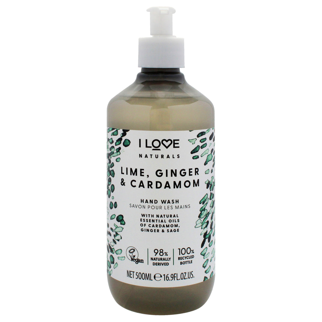 Naturals Hand Wash - Lime-Ginger and Cardamon by I Love Cosmetics for Women - 16.9 oz Hand Wash