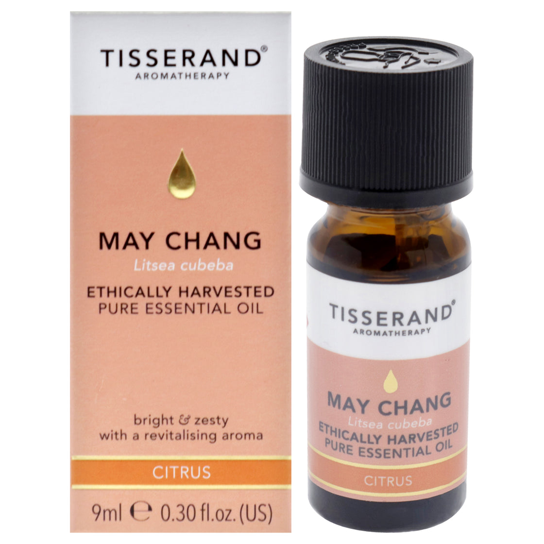 Ethically Harvested Pure Essential Oil - May Chang by Tisserand for Unisex - 0.30 oz Oil