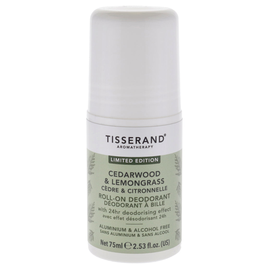 Roll-On Deodorant - Cedarwood and Lemongrass by Tisserand for Unisex - 2.53 oz Deodorant Roll-On